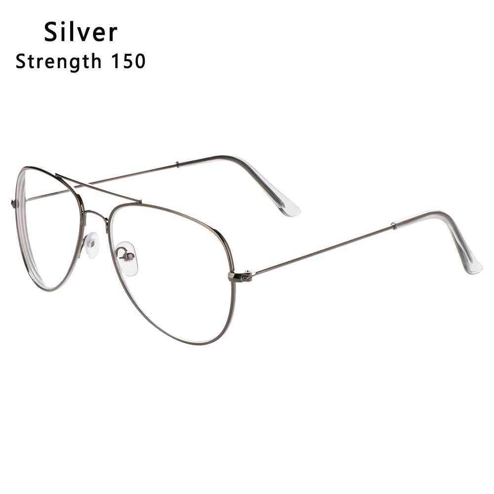 Модные классические унисекс металлические очки для близорукости винтажные негабаритные для женщин и мужчин ультра светильник очки для чтения из смолы Уход За Зрением-1,00~-5,0 - Цвет оправы: Silver-Myopia 1.5