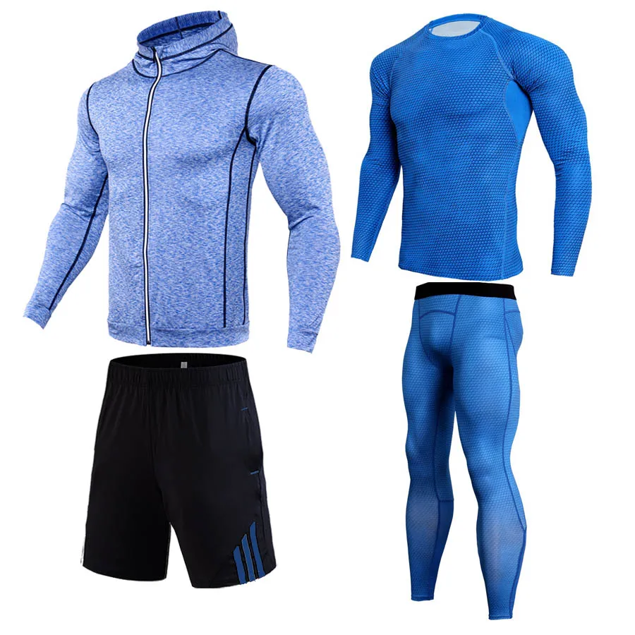

Men T shirts Pants Running Set T-shirt Men's Compression Shirts Fitness Bodybuilding Clothes Jogging MMA Rashguard Sport Suit