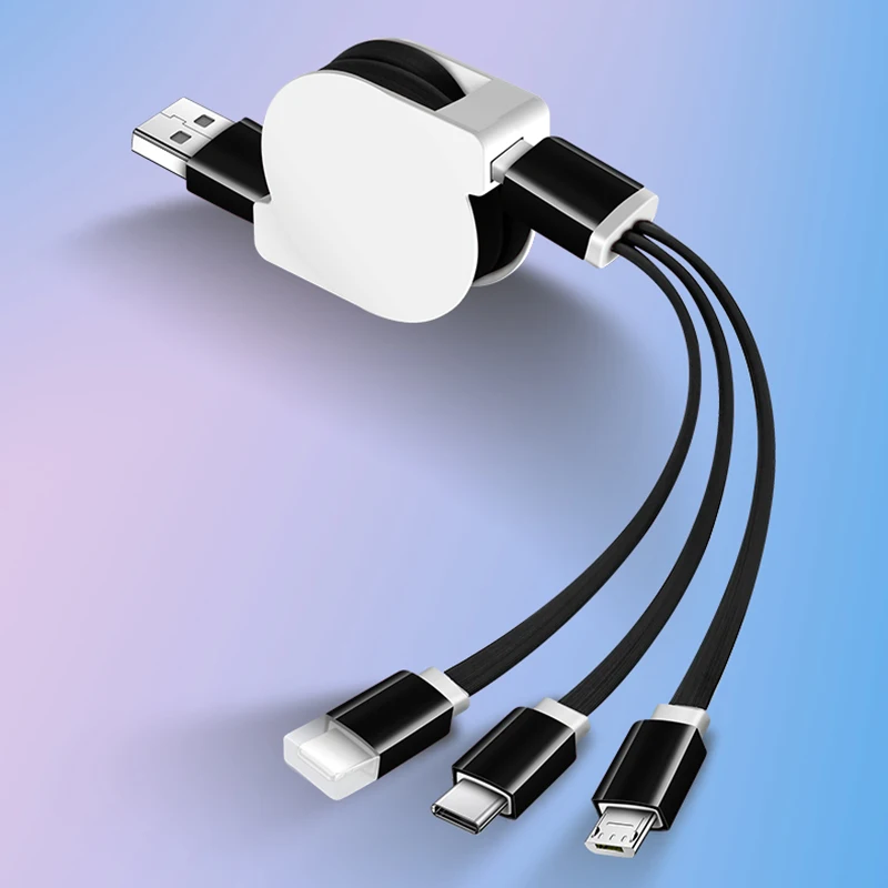 3 в 1 Универсальный Телескопический USB быстрый заряд кабеля для xiaomi Redmi 7 6A для samsung S10 для iPhone XS 8 для huawei P20 honor 20
