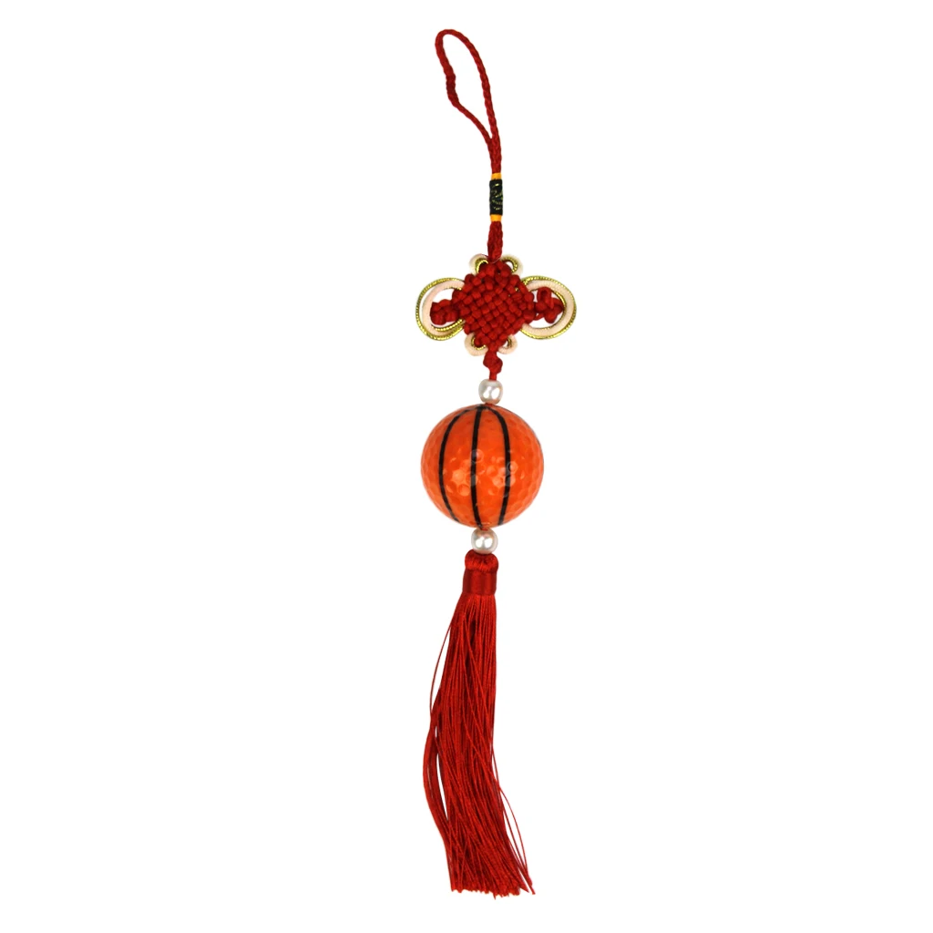 Traditional Handcraft Knitted Chinese Knot with Golf Ball - Hall Door Office Car Hanging Decor
