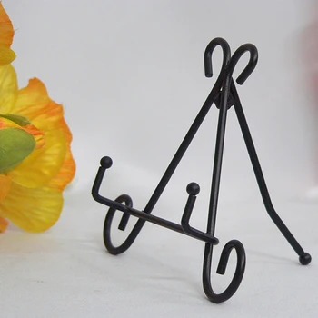 

1 Pc Vertical Shelf Iron Art Black European Style Easel Plate Display Stand Adjustable Shelf for Albums Pictures Cookbooks