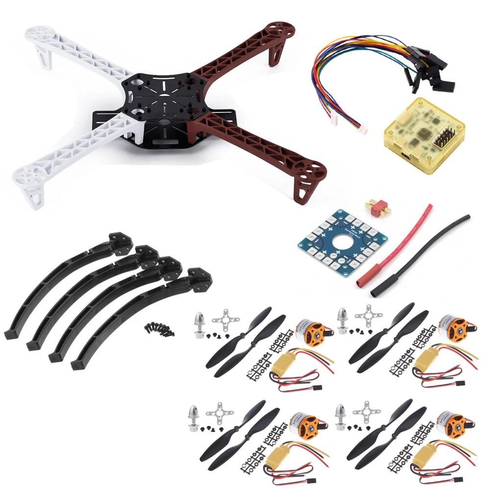F450 PCB рамка Комплект CC3D EVO плата контроллера полета XXD A2212 1000KV двигатель 30A ESC 1045 реквизит для радиоуправляемого квадрокоптера
