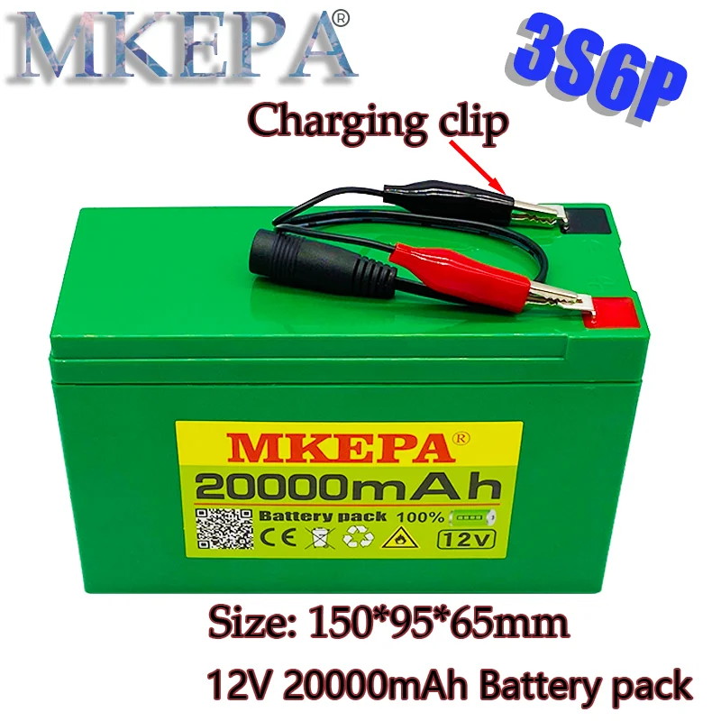 new pattern12V 20Ah 3S6P 18650 lithium battery pack built-in 20Ah high current BMS, used for sprayer, 12.6V20000mAh