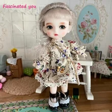 Poupées articulées de maquillage pour le visage, 17CM, fait à la main, mignon, vêtements à la mode, costume princesse, jouet pour fille, nouveau produit, 1/8