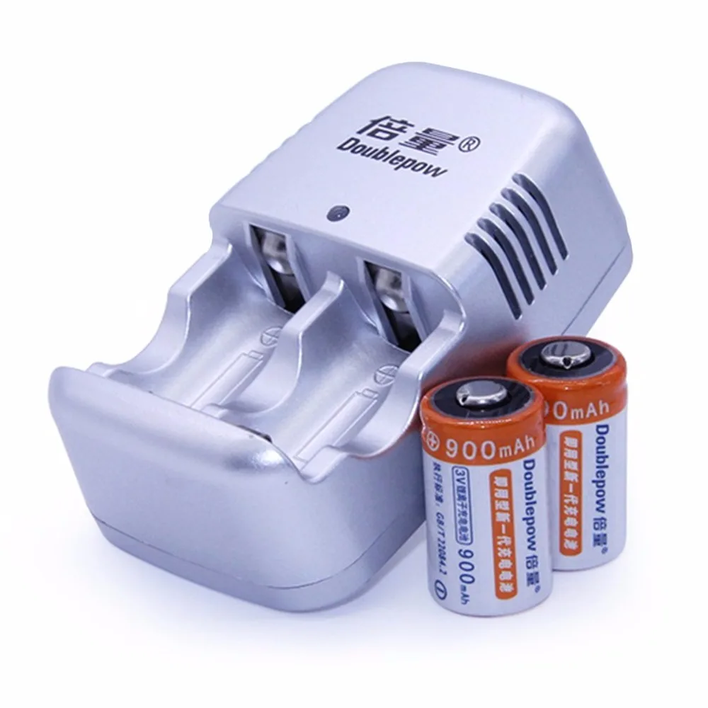 

2pcs/lot 900mAh CR2 Rechargeable Battery Set Lithium Battery DC 3.6V With Fast Charger Multiple Protective Systems