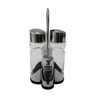 

Set of Oil and Vinegar Bottle Waterproof Solid 304 Stainless Steel Salt Shaker Pepper Shaker Oil Bottle for Restaurant Kitchen