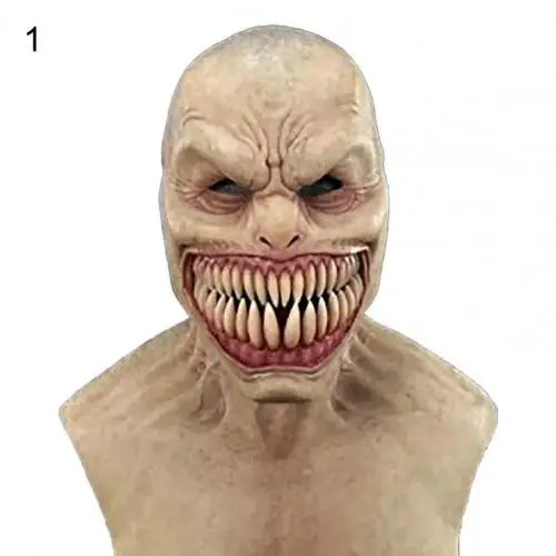 5 adereços assustadores cabeça Halloween - cobertura rosto cabeça inteira  com dentes salientes terror, rosto velho