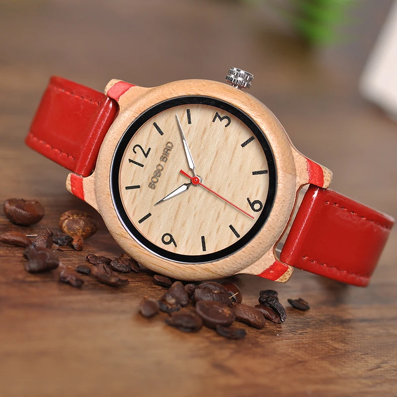 Бобо птица влюбленных бамбуковые Часы Relogio Feminino аналоговые кварцевые повседневные наручные часы ручной работы деревянные часы W-aQ22 Прямая поставка