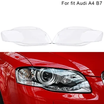 

1 Pair Car Headlight Glass Cover Front Lampshade Head Light Shell For Audi A4 B7 2006 2007 2008 Car Exterior Parts
