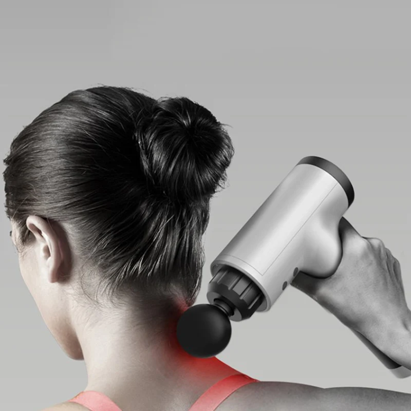 

Massage Gun Electric Percussion Muscle Massager Relaxation 4 Head Vibration Fascial Gun Booster Massage Gun Noise Reduction