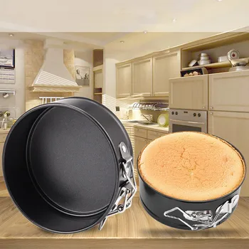

40@ Mini Round Cake Tin Non Stick Spring Form Loose Base Baking Pan Tray Removable Bottom Pudding Mold Diy Baking Tools