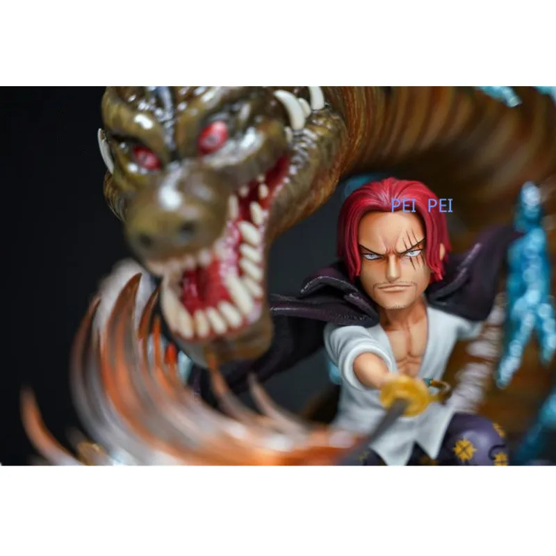 14 ''статуя аниме одна деталь красные волосы Пираты Shanks GK полноразмерный портрет резиновая фигурка героя Коллекционная модель игрушечная коробка Q1003