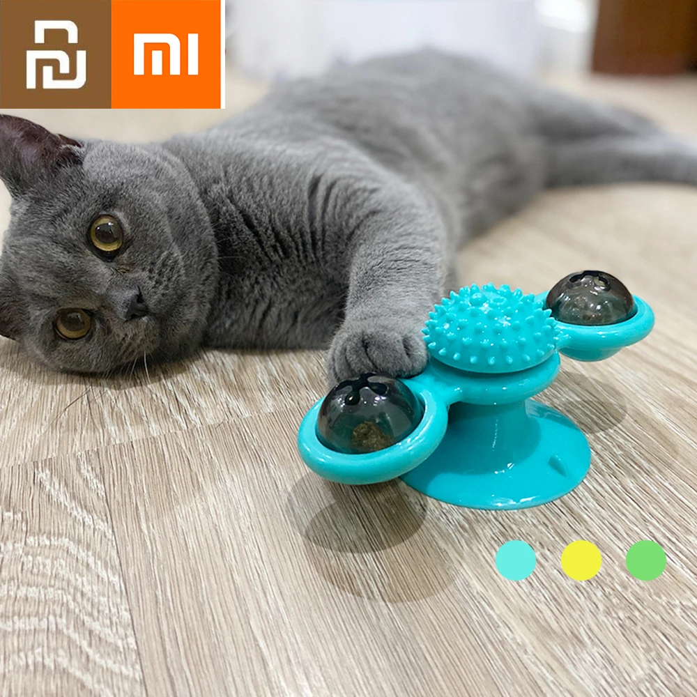 Xiaomi Pets Windmill Toy Funny Massage Rotatable Cats Windmill Toys with Catnip LED Ball Teeth Cleaning Pet Cats Supplies Youpin