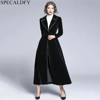 

2020 Autumn Winter Dress Women Thick Black Velvet Dresses Designer Runway Long Party Dresses Plus Size Robe Femme Ete