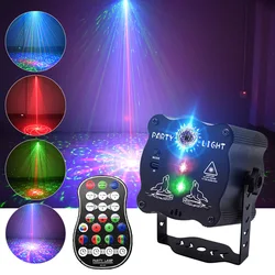 Lumières Disco Laser RGB LED, Faisceau Lumineux de Scène, Son Activé DJ, Lampe de Projecteur d'Alimentation USB de Fête avec Effet de Flash Stroboscopique 
