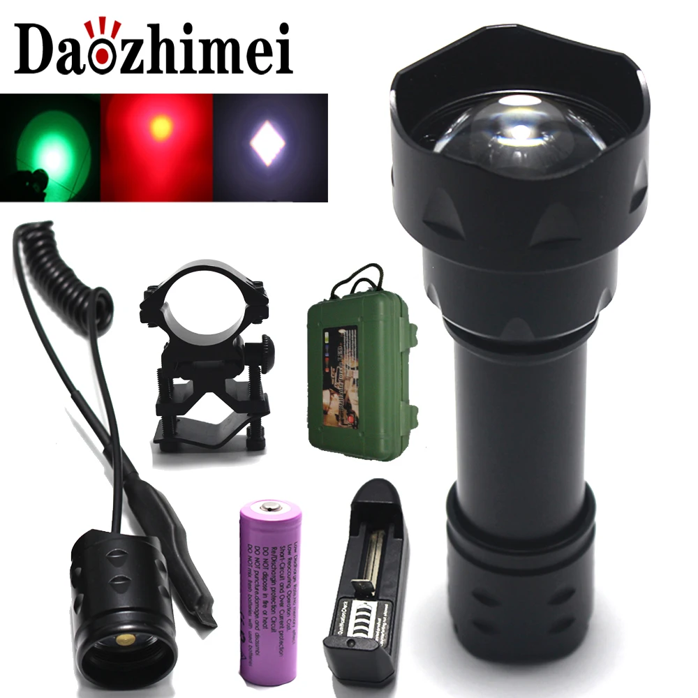 18650 ZOOM красный/зеленый/белый/IR 850nm 5w1-Mode IR Zoom фонарик ночного видения Инфракрасный Zoomable светодиодный фонарь