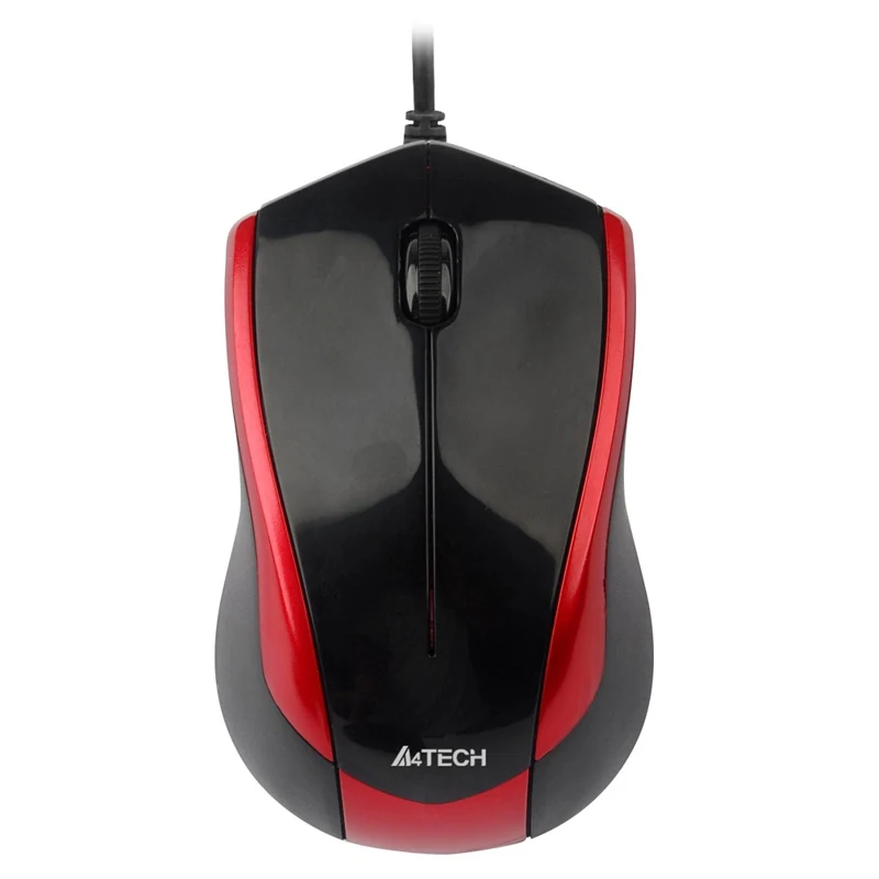Мышь A4 V-Track Padless N-400-2 черный/красный оптическая(1000dpi) USB(2but
