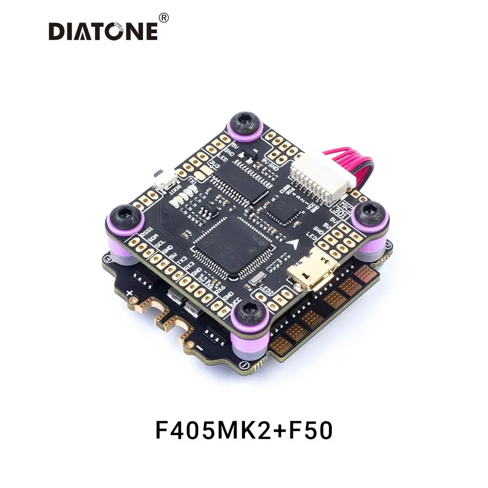 Контроллер полета DIATONE MAMBA F405 MK2 F50 Stack 3-6S MPU6000 F4 BLHELIS 50A 4 в 1 ESC для радиоуправляемых FPV