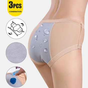 

3pcs/lot Leak-Proof Menstrual Panties for Women Cotton Comfortable Breathable Underwear Waterproof Briefs Physiological Pan