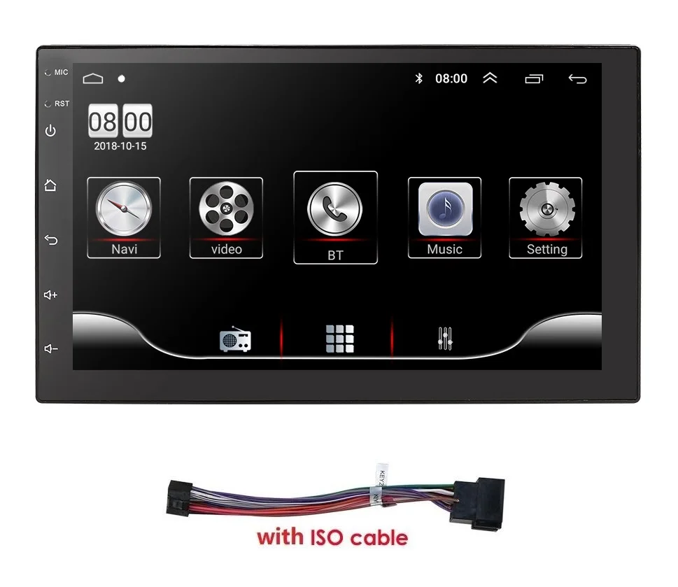 Android 9,0 автомобильный монитор для nissan qashqai x-trail almera Note, Juke Универсальный мультимедийный автомобильный gps навигационный плеер микрофонные карты usb - Цвет: with ISOCable