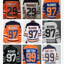Все сшитые мужские трикотажные изделия Connor McDavid Leon Draisaitl Wayne Gretzky LUCIC NUGENT-HOPKIN