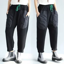 2020 Fashion Elastic waist Loose Cotton Plus Size Comfortable Casual Pants For Trousers Women