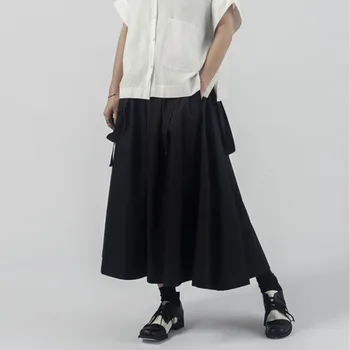 

WOMENGAGA 2020 Summer New Skirt Patchwork Solid Elastic Waist Solid Empire Casual Loose A-line Pocket Fashion Streetwear A403