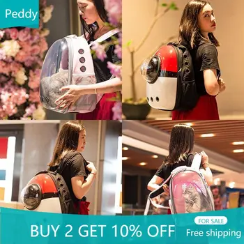 

Free shipping Cat bag Breathable Portable Pet Carrier Bag Outdoor Travel backpack for cat and dog Transparent Space pet Backpack