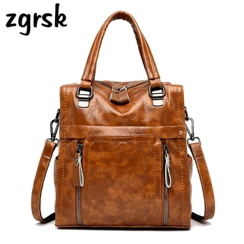 

Women Handbag Oil Wax Leather Luxury Handbags Women Bags Designer Lady Shoulder Bag Leisure Messenger Bags For Women Bolsas