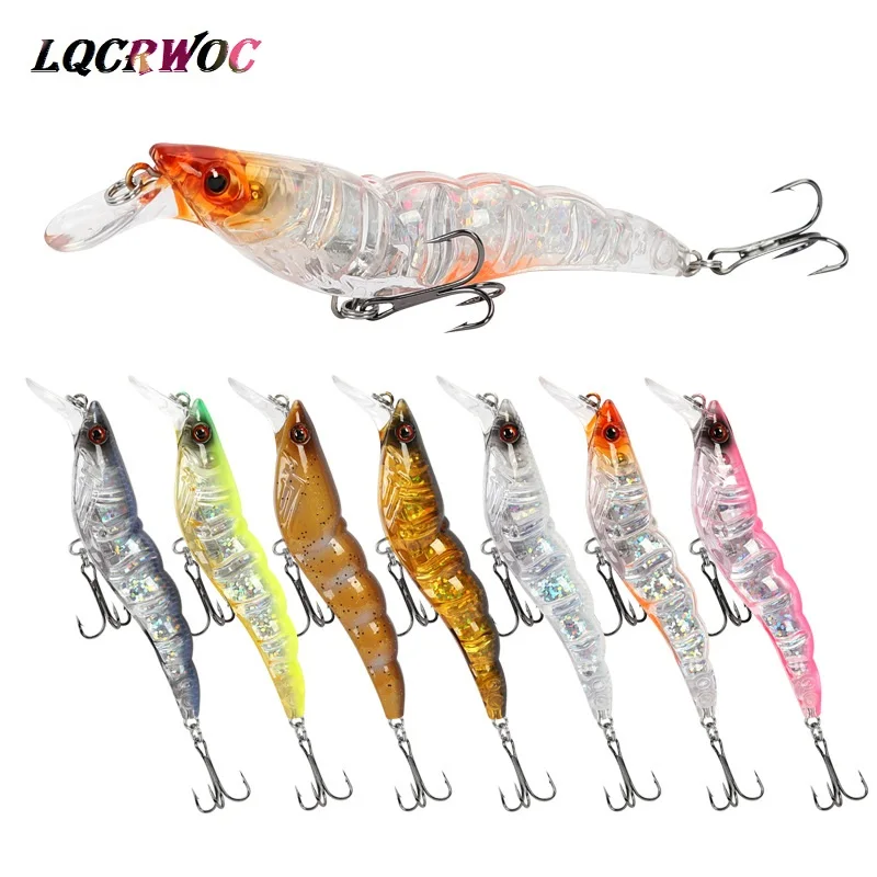 

New 13g 100mm shrimp minnow fishing lures tackle spinner bait pesca swim crank bait whopper plopper bass Squid lure ice fish HOT