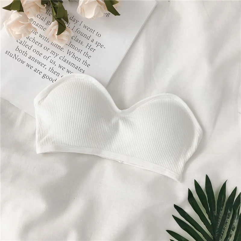 Seamless One-Piece Tube Tops 5 Colors Women Removable Pads Intimates Basic Womens Wire Free Strapless Bra Bandeau Tube Top