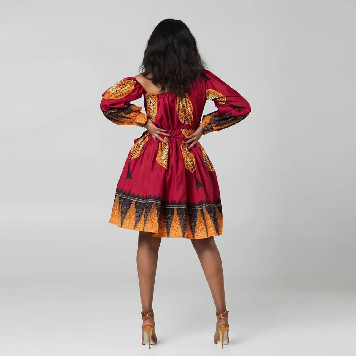 Африканские милые платья для женщин Традиционная африканская одежда Дашики Анкара летнее Бандажное платье хиджаб печать африканская одежда