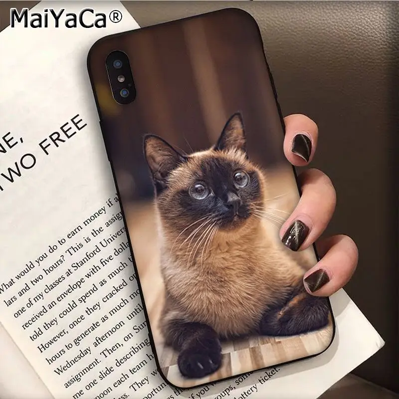 MaiYaCa pet siamese cat роскошный модный чехол для телефона для Apple iphone 11 pro 8 7 66S Plus X 5S SE XS XR XS MAX мобильных телефонов