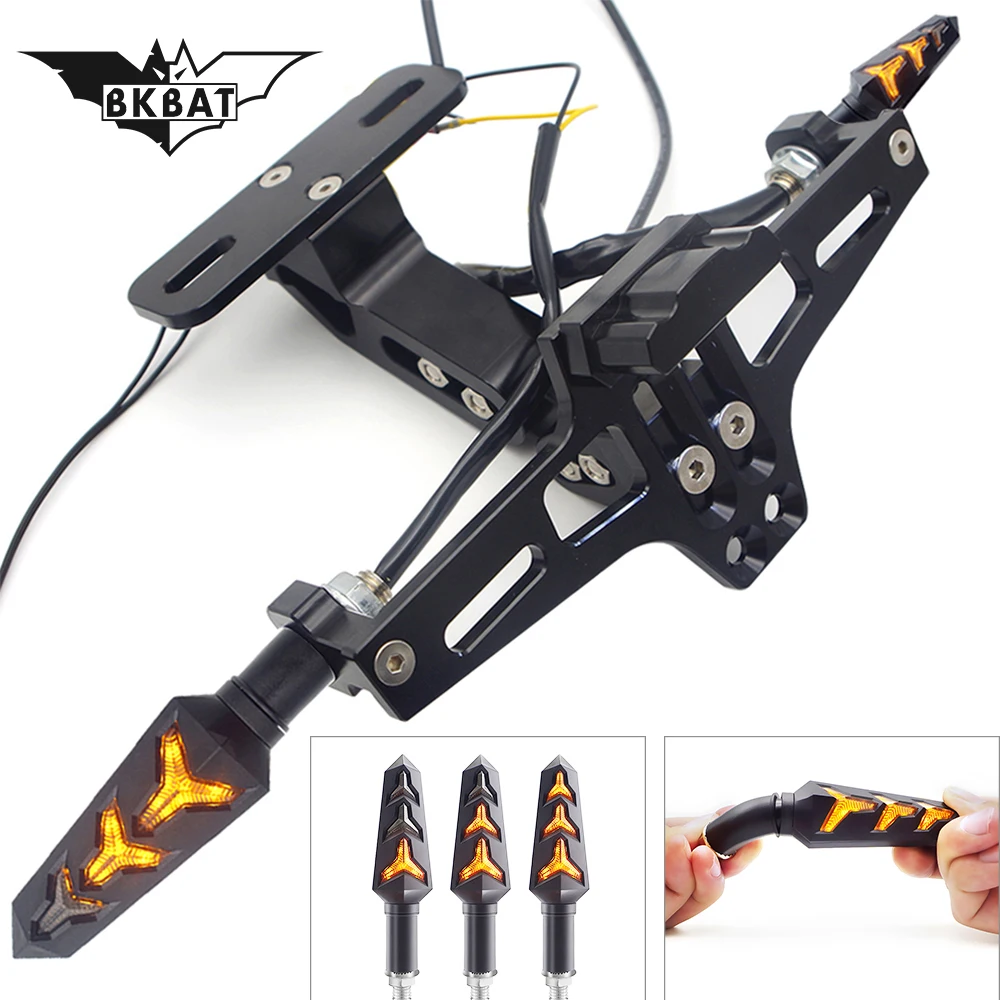 Motorcycle license plate frame + turn signal FOR HONDA dax 70 transalp 600 crf 250l steed x-adv varadero xl1000 vtx 1800 | Автомобили и