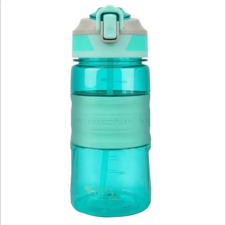 Лучшая Спортивная бутылка для воды тритан сополиестер пластиковая бутылка для фитнеса школы йоги для детей/взрослых бутылки для воды с фильтром - Цвет: Зеленый