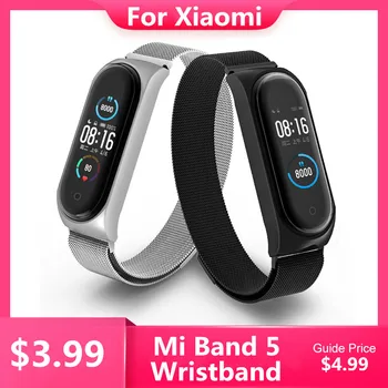 

Mi Band 5 Strap Metal Stainless Steel For Xiaomi Mi Band 5 NFC Strap Compatible Bracelet Miband 5 Wristband Pulseira Mi band5