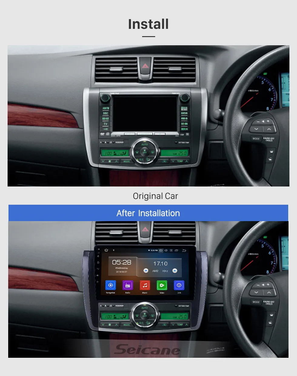 Seicane Android 9,0 Carplay gps навигация автомобильное радио для Toyota Allion 2007- 9 дюймов Bluetooth HD сенсорный экран поддержка DAB