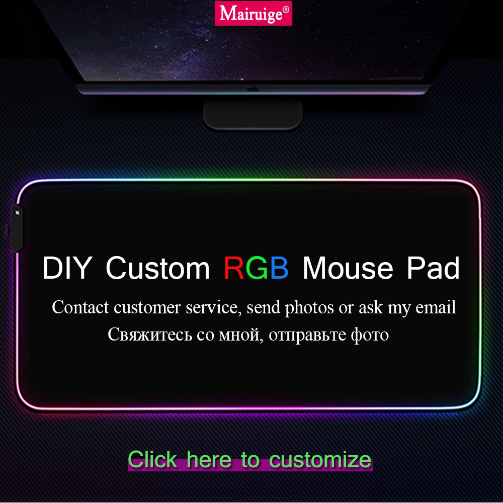 

DIY Custom RGB Mouse Pad Gaming Computer LED Mousepad Large MousePads XXL Gamer Desk Mat with Backlit 90x40cm/900X400mm Keyboard