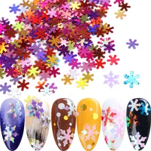 1 коробка Рождественские снежинки Блестки для ногтей голографические блестки Лазерная пудра для ногтей серебряные хлопья зимний маникюр украшения JIX1-30