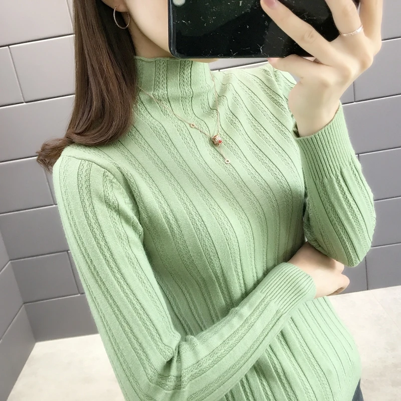 

3860 - Pure color half-high collar Pullover 33 [Area C 65]