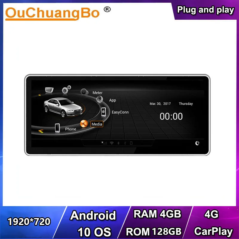 Автомобильное радио Ouchuangbo 4G GPS стерео Android 10 головное устройство для Audi A4L A4 2004-2008