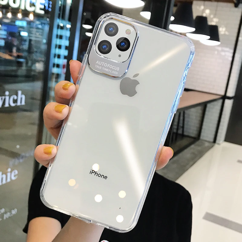 

JEKASS Camera Protection Clear Phone Case for iPhone 11 Pro Max Anti Knock Soft TPU Cover for iPhone 7 8 Plus 6 6s Xr Xs 11 Case