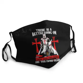 

Templar Shield Cross Medieval Warrior Sword Knights Templar Adult Face Mouth Mask Printed Anti Dust Protection Mask Mouth Muffle