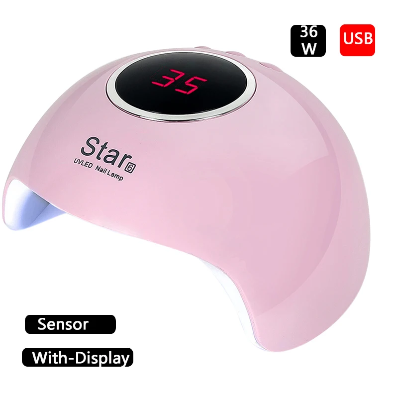 36W USB Профессиональный 72 Вт/86 Вт УФ лампа Сушилка для ногтей Pro UV светодиодный лампа для сушки гелевых ногтей для быстрой сушки Гель-лак льдинка светильник для машинка для маникюра - Цвет: 36W USB