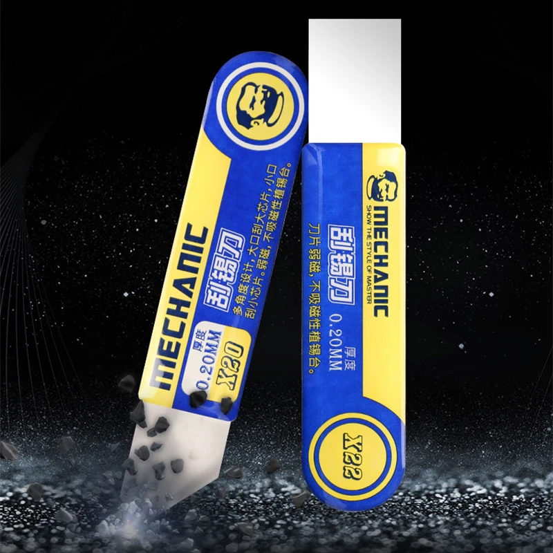 

Mechanic High Toughness Solder Paste Tin Scraper Knife Scraper Tin Planting for BGA Stencil Reballing Mobile Phone Repair Tools