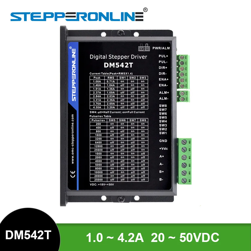 nema 1.0, 20-50vdc, 2 fases, digital, controle do motor de passo