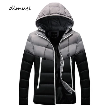 

DIMUSI Winter Men Jacket Fashion Mens Cotton Thick Thermal Parkas Hoodies Coats Male Casual Outwear Windbreaker Jackets Clothing