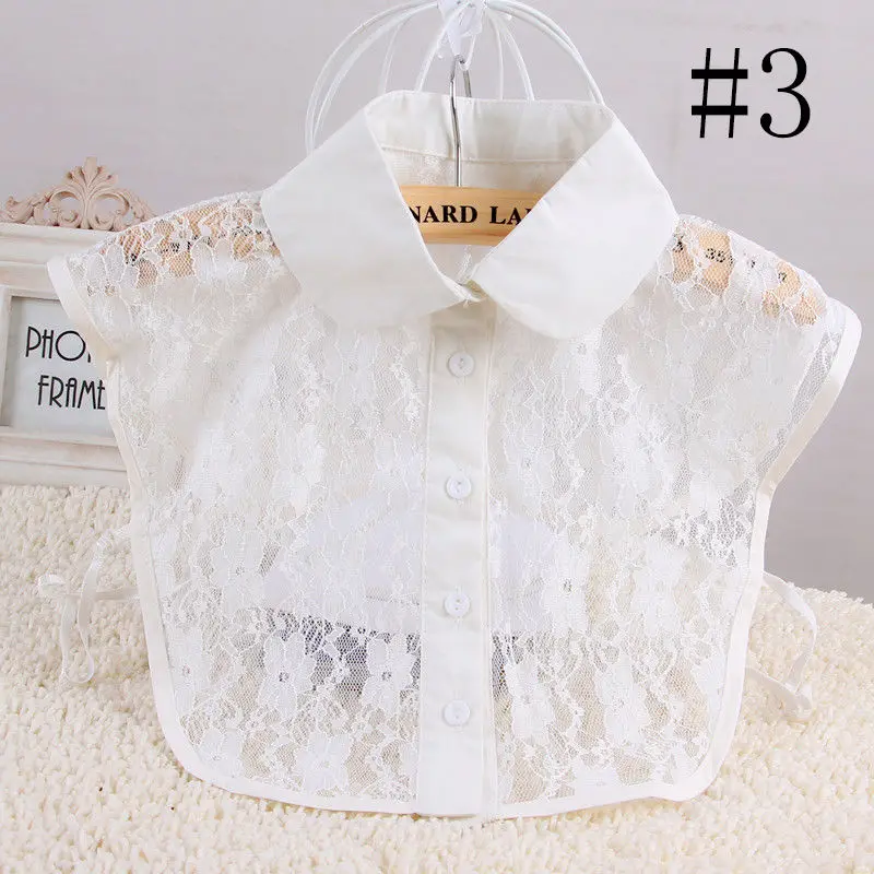 

Ladies False Collar Detachable Women Lapel Half Shirt Blouse Cotton Bib Party Office Removable