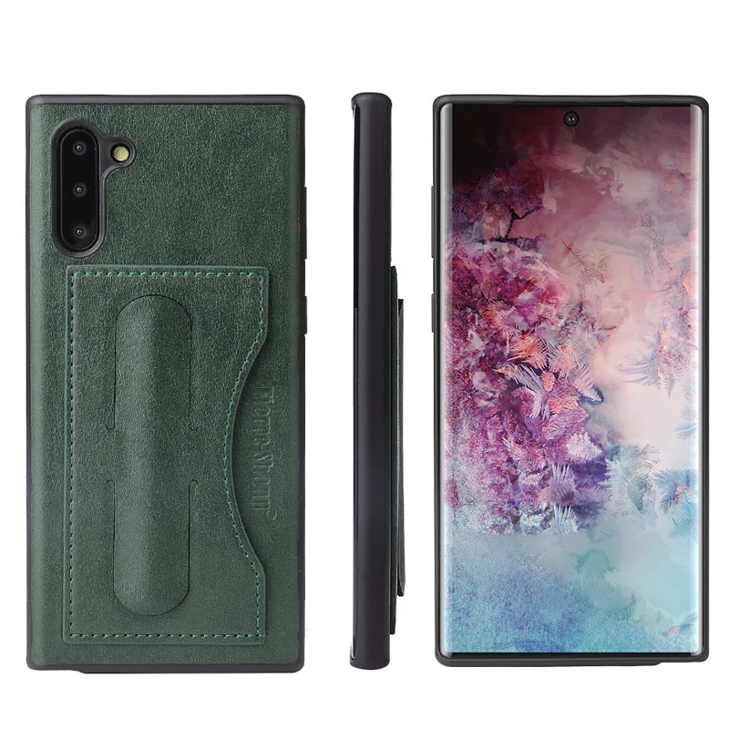Для samsung Galaxy Note10 S8 S9 S10 Plus S10E Автомобильный держатель Подставка для карт кронштейн разъема задняя крышка чехол для Note 8 9 10 Note10 Plus - Цвет: Зеленый