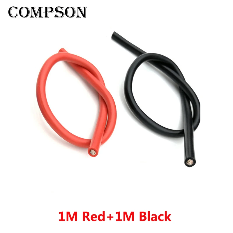 

1 Meter Red and 1Meter Black Silicone Wire 10AWG 12AWG 14AWG 16AWG 18AWG 22AWG Heatproof Soft Silicone Silica Gel Wire Cable